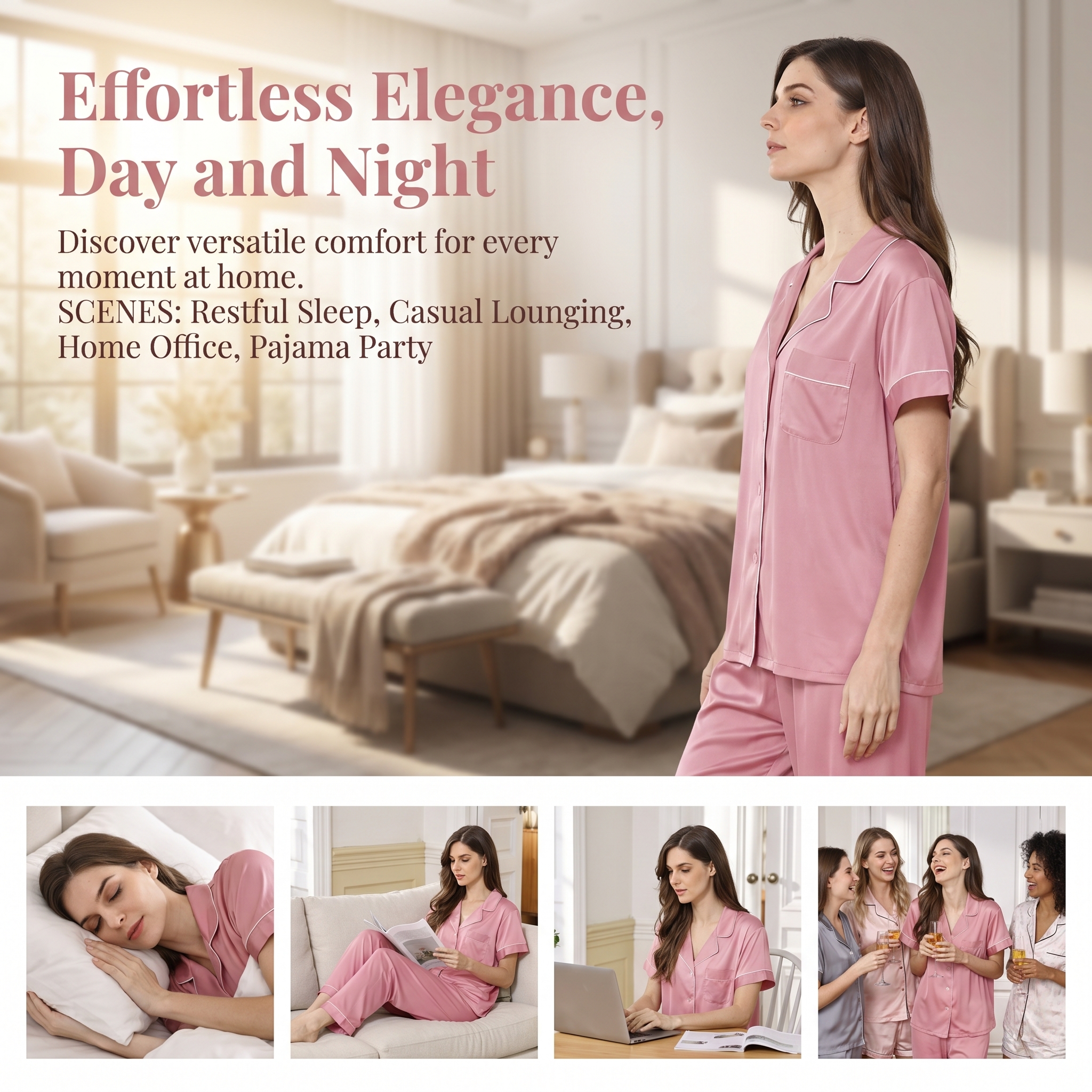 Womens Pajamas Set  Pajama Sets Soft Sleepwear XS-XXL Button Down Lounge Sets Nightwear Long Pants Pjs Sets