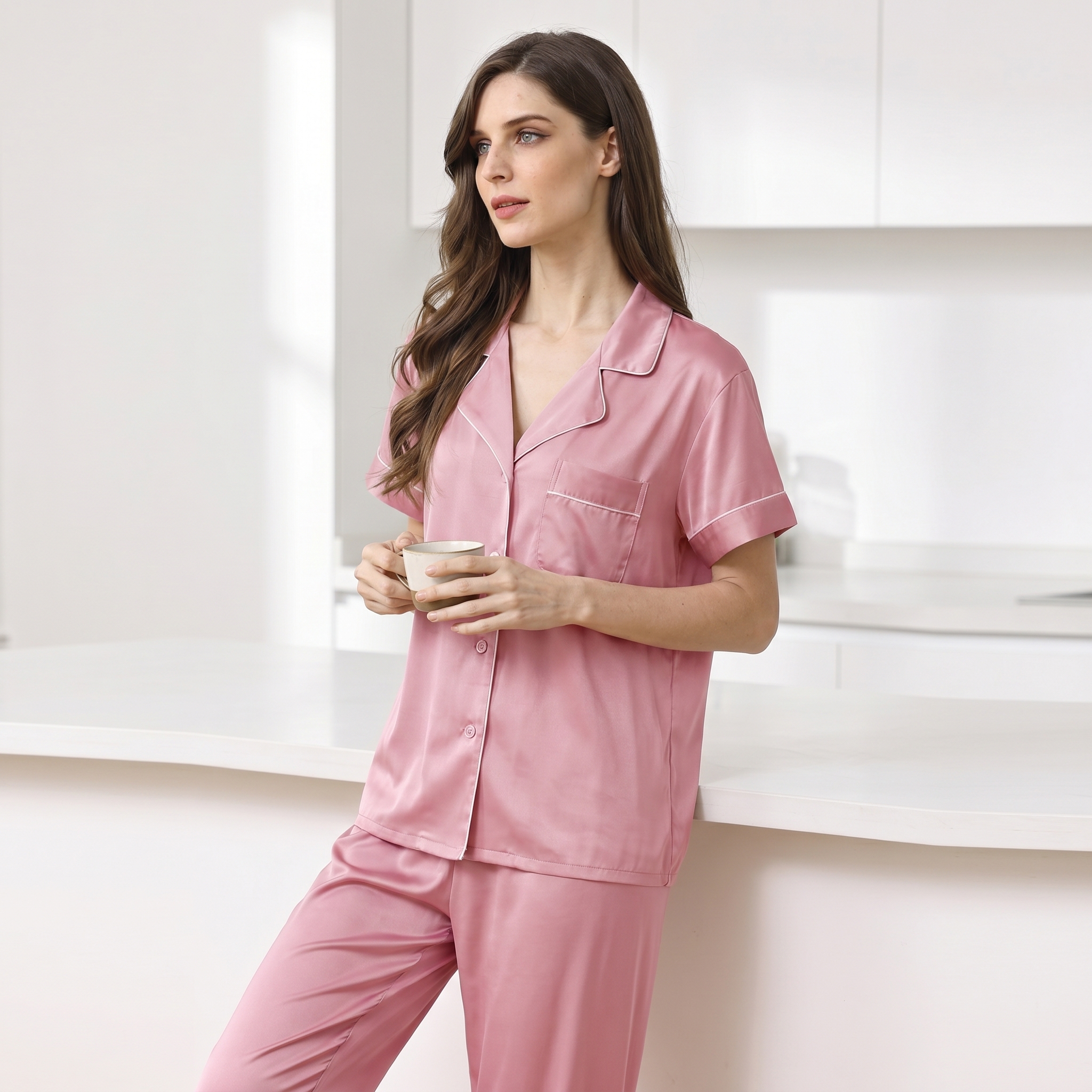 Womens Pajamas Set  Pajama Sets Soft Sleepwear XS-XXL Button Down Lounge Sets Nightwear Long Pants Pjs Sets