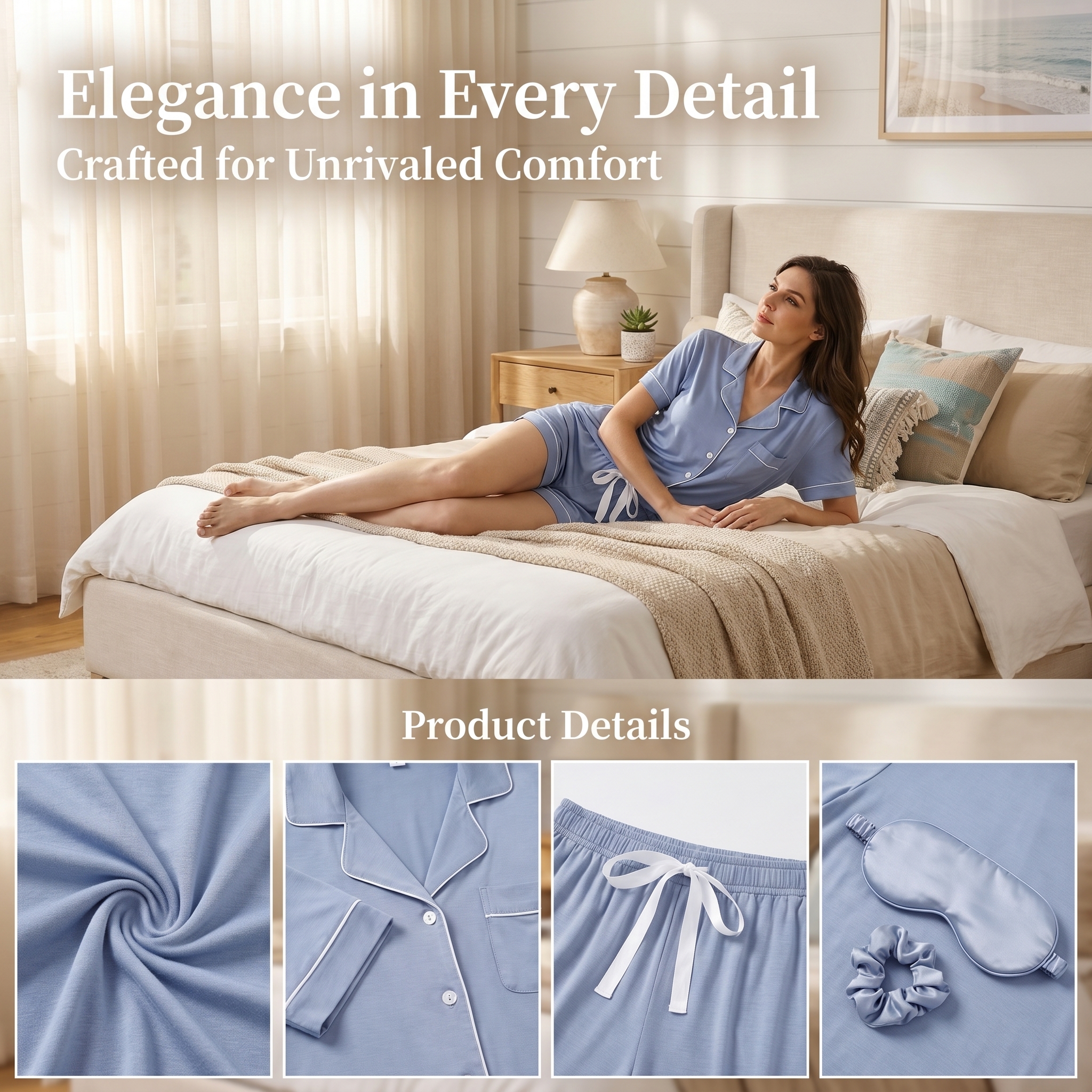 4Pcs Pajamas Set for Women Sleepwear Womens Soft Pajama Sets Button Down Nightwear Knit Pjs Lounge Sets XS-XXL