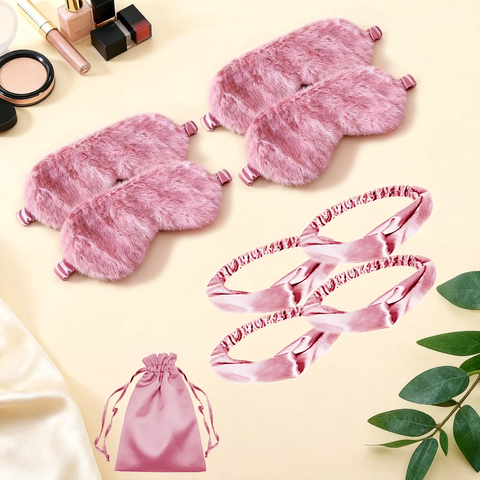 Plush Fluffy Eye Mask Soft Sleeping Blindfold Eye Cover Comfortable Furry Faux Fur Sleeping Mask Satin Nap Night Eyeshade Cover for Women Men Gift