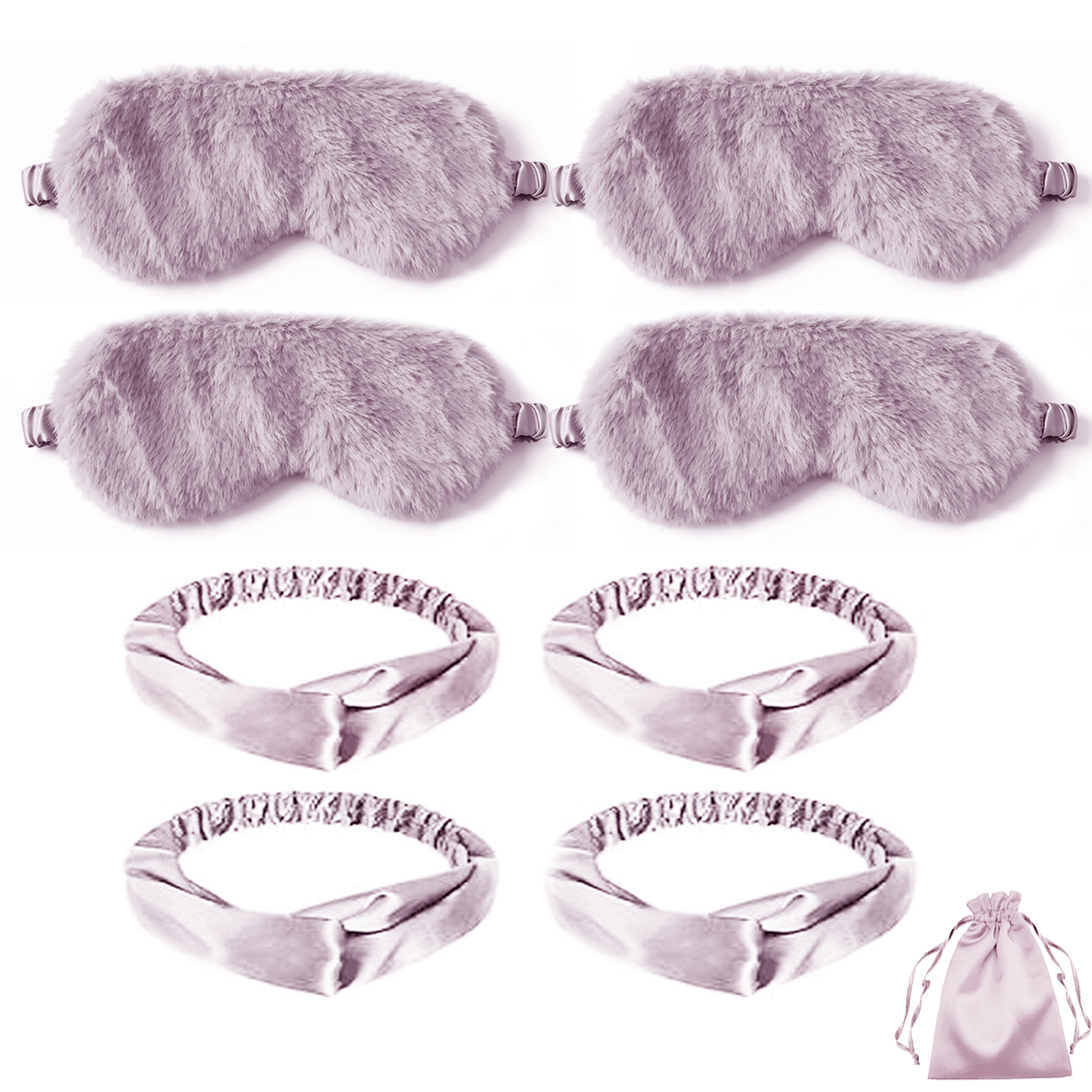 Plush Fluffy Eye Mask Soft Sleeping Blindfold Eye Cover Comfortable Furry Faux Fur Sleeping Mask Satin Nap Night Eyeshade Cover for Women Men Gift
